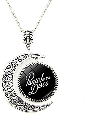 Charm Crescent Moon Panic! at The Disco Band Logo Pendant Necklace