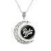 Charm Crescent Moon Panic! at The Disco Band Logo Pendant Necklace
