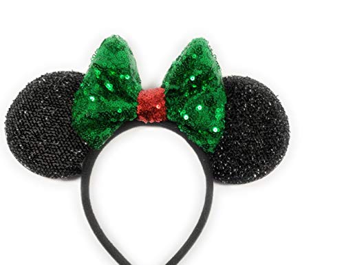 Christmas Mickey Ears, Christmas Minnie Ears, Xmas Mickey Ears, Christmas Disney,Holiday Ears, Mouse Ears,