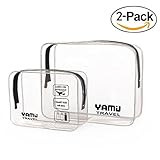 TSA Approved Toiletry Bag Travel Accessories Waterproof Airline Clear Kit Quart Travel Size Toiletries Bag for Men/Women (2-SIZE)