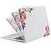 MOSISO MacBook Air 13 inch Case(A1369 A1466,Older Version 2010-2017 Release),Plastic Flower Pattern Hard Shell&Keyboard Cover&Screen Protector Only Compatible with MacBook Air 13,Pink Peony White Base