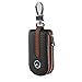 Leather Car Smart Key Chain Universal Key Holder Bag Black Zipper Case Cover Wallet Bag Shell Fob Ring (Benz)