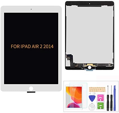 A-MIND for iPad Air 2 9.7″ A1566 A1567 2nd Gen 2014 LCD Display Touch Screen Assembly Replacement Parts, Tablet Front Panel & LCD Screen Repair,with Free Tool Set + Screen Protector (White) A-MIND for iPad Air 2 9.7″ A1566 A1567 2nd Gen 2014 LCD Display Touch Screen Assembly Replacement Parts, Tablet Front Panel & LCD Screen Repair,with Free Tool Set + Screen Protector (White)