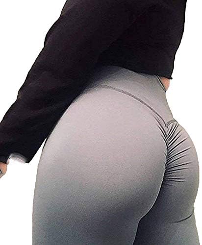 ROSUN Women's High Waisted Bottom Scrunch Yoga Leggings Push up Butt Lift Stretchy Trousers Workout