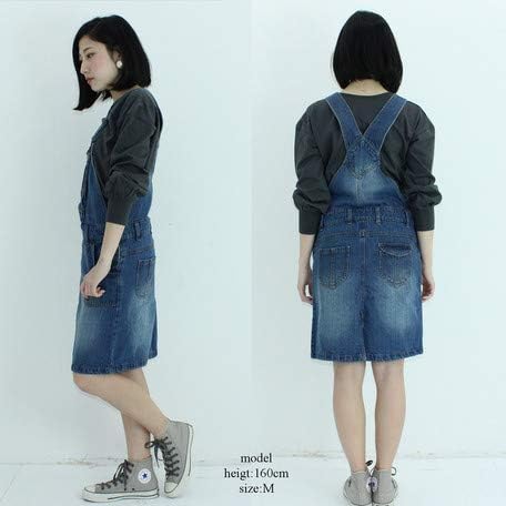 Amazon サロペットデニムスカート スカート ミドル丈 ひざ丈 ボトムス レディース スカート 通販