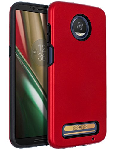 Moto Z3 Case,Moto Z3 Play Case,SENON Slim-fit Shockproof Anti-Scratch Anti-Fingerprint Protective Case Cover for Motorola Moto Z Play 3nd Gen 2018,Red