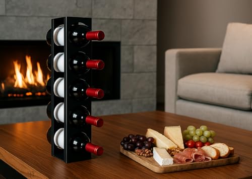 Rack Suporte Vertical de Vinho 5 Garrafas Preto TLPRO - Praticidade e Elegância