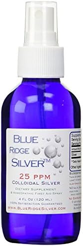 Blue Ridge Silver 25 ppm, 4 oz Fine Mist Colloidal Silver Spray