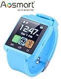 Aosmart Bluetooth Touch Screen Smart Wrist Watch Phone Mate with Camera for Smartphone (U8: Sky Blue)