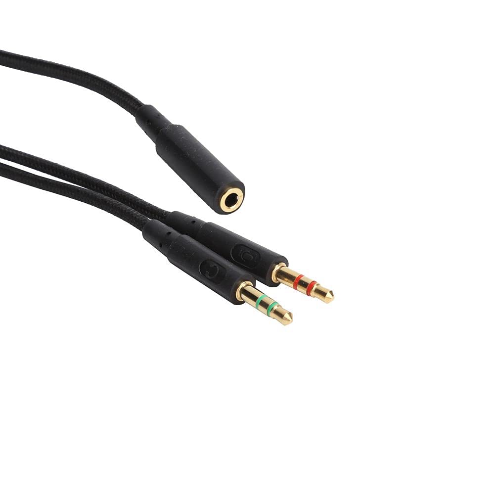 fasient1 Headphone Splitter for Computer 3.5mm Female to Dual 3.5mm Male Headphone Mic Audio Y Splitter Cable Smartphone Headset to PC Adapter, for Cloud Stinger/Cloud Mix/Cloud Alpha