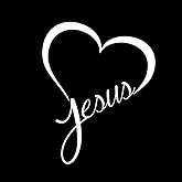 Jesus Heart Vinyl Decal Sticker Cars Trucks Vans Walls Laptops (White)