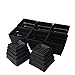 BangQiao 4.20 Inch Plastic Square Flower and Succulent Nursery Plant Pot/Planter/Container,Pack of 8 (M, Black)