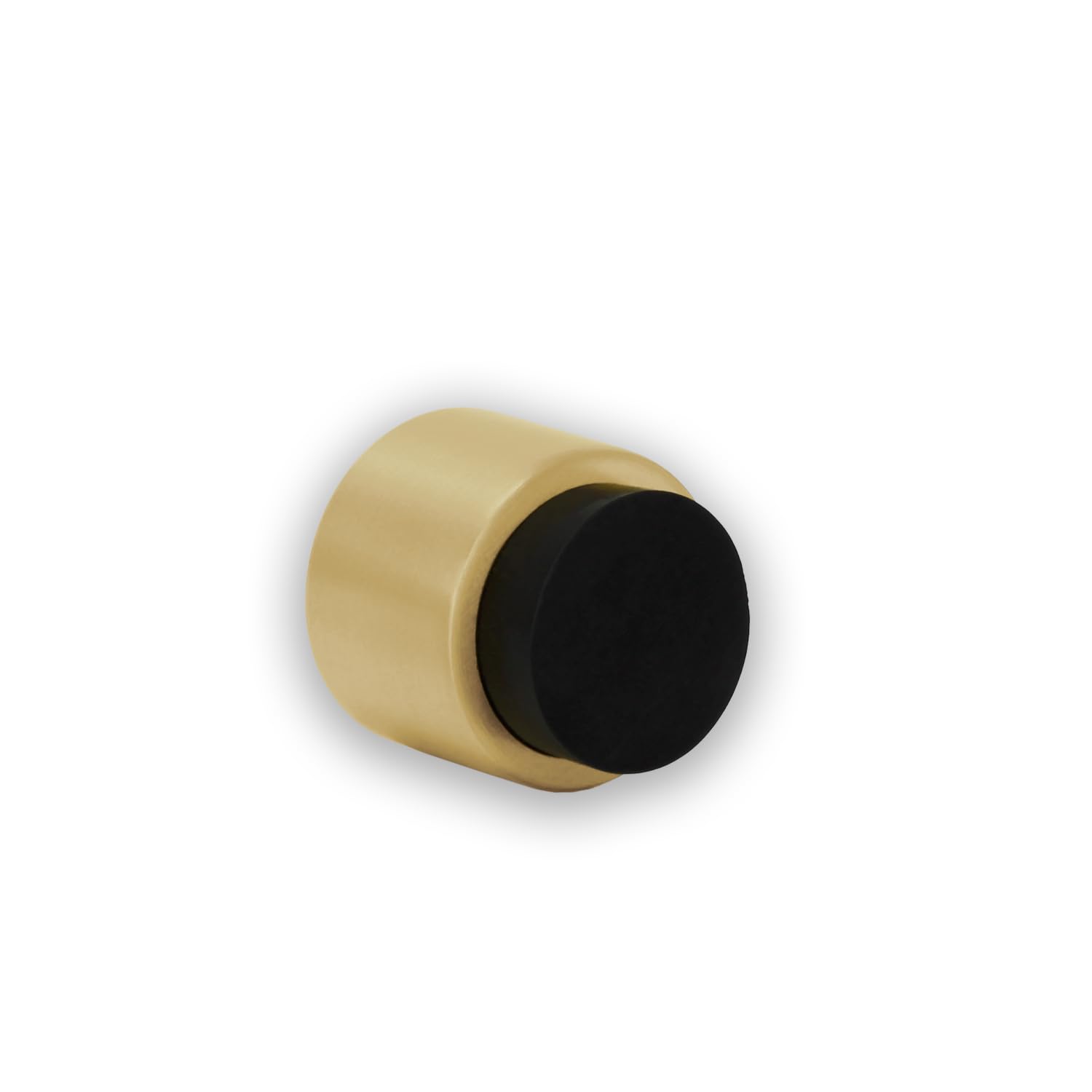 EVI Herrajes | Gold Wall Mounted Door Stop | Ø28x28mm | Adhesive | Matte Brass | Includes Plug + Screw | Mod. I-198/28LMT