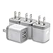 USB Wall Charger, Charging Plug LEEKOTECH 4-Pack 2.1A/5V Universal Dual Port USB Wall Adapter for iPhone 7/7 Plus, 6/6S Plus 5S, Samsung Galaxy S5 S6 S7 Edge, HTC, LG, Nokia