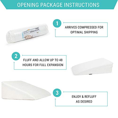 Milliard Wedge Pillow for Sleeping, with Memory Foam Top, Breathable
