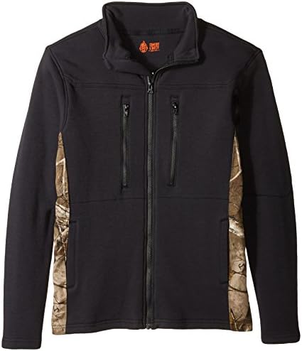 Justin Flame Resistant Men's Big-Tall Polartec Fleece Jacket with Wind Pro Technology, Black/Realtree, 3X-Large/Regular