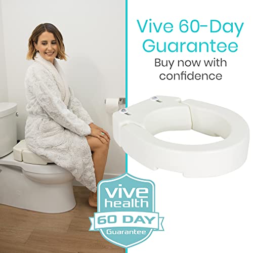 Vive Toilet Seat Riser Raised Elevated Handle (Easy Clean) for