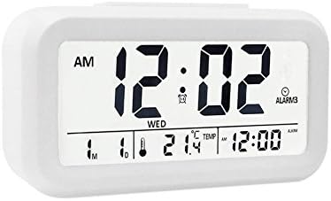 EWTTO Digital Alarm Clock 4.6” Large LCD Display Desk Clock Battery Operated with 3 Alarms /5 Music Sounds/Temperature/Snooze for Kids Bedroom Travel Office