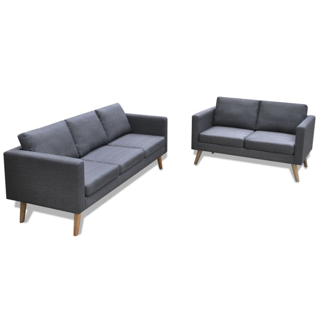 vidaXL-Set-de-dos-sofas-de-tela-grises-oscuros-2-plazas-3-plazas-marco-robusto