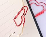 Funnylive Red Heart-Shaped 25x25 mm Teacher Gift Quality Paper Clips DIY Creative Bookmarks Tough Stainless Steel