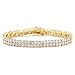Mariell Cubic Zirconia 14K Gold Plated Tennis Bracelet for Women - Bridal, Wedding or Everyday Jewelry