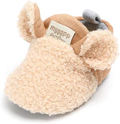 QGAKAGO Baby Girls Boys Plush Fleece Soft Sole Loafer Shoes Warm Shoes