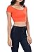 Womens Trendy Solid Color Basic Scooped Neck and Back Crop Top Orange Large