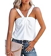 MIHOLL Womens Sexy Halter Tops Casual Sleeveless Chiffon Tee Shirts Tank Tops