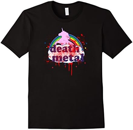 Men's Death Metal Rainbow Unicorn - Blood rainbows and unicorn 2XL Black