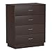 South Shore Logik 4-Drawer Dresser, Chocolate with Silver Pewter Finish Handles