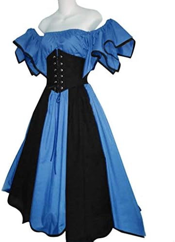 レディース ドレス Bobogojp 夏中世風半袖レトロオフネック綴じ合わすミモレワンピース パーティー コスプレ エレガント ヴィンテージハロウィン ステージ 着痩せ 文化祭 演劇 かわいい 人気 舞台仮装クリスマス ｓ 3ｘｌ B07ttcwkp9 1 284円 新商品 新型 安い