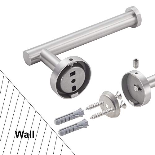 Nolimas Brushed Nickel Toilet Paper Holder SUS304 Stainless Steel Half Open Round Wall Mounted Rustfree Bathroom Hotel 5 inch TP Holder Kitchen Washroom Tissue Roll Dispenser