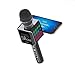 Tzumi PopSolo – Rechargeable Bluetooth Karaoke Microphone and Voice Mixer with Smartphone Holder – Great for All Ages (Black glow)