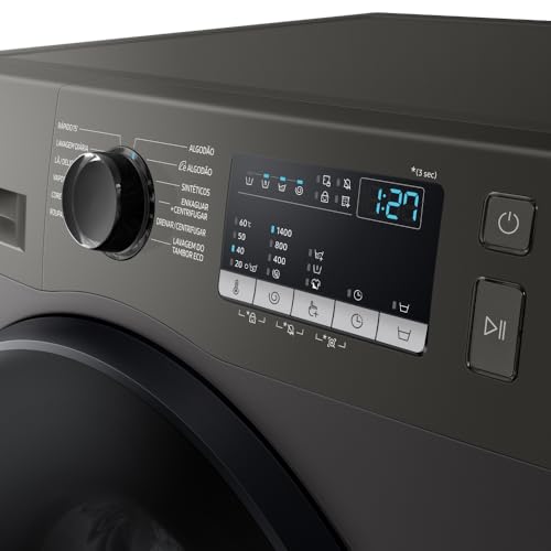 Samsung Lavadora de Roupas Digital Inverter Porta Black WW11T Inox 11kg 127V