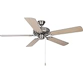 Maxim Basic-Max-Ceiling Fan in style-52 Inches wide by 12.5 inches high-Satin Nickel Finish-Maple Blade Color