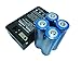 Baihemiya 4x 18650 3000 mAh 3.7V Li-ion Rechargeable Battery+1PC Two-slot Travel Charger(Blue)