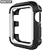 Apple Watch Case 42mm Rugged Shock Proof iwatch Bumper Cover Scratch Resistant Screen Protector Case for iwatch Series 3 Series 2 Series 1 Black/Gray
