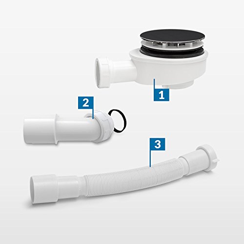 Aquabad Shower Tray waste trap 90 mm diameter Trapflex Compact Fast