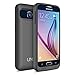 Galaxy S6 Battery Case - UNU DX for Galaxy S6 3600mAh Portable Charger Rechargeable External Protective Battery Pack Power Juice Bank Cases for Samsung Galaxy S6 - Black/Black