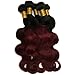 Black Rose Hair Two Tone Ombre Hair Extensions Weaves 7A Peruvian Virgin Hair Body Wave Human Hair Bundles 1B/99J Black+Burgundy 100g/pcs