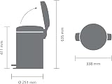 Brabantia NewIcon 12L Pedal Bin Platinum Soft-Closure Removable Inner Bucket view 7