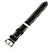 Black 24mm Width Genuine Leather Wristwatch Band Men Watch Strap Watchband