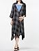 Mordenmiss Women's New Loose Thin Garb Drape Open Front Cardigan M Black Plaid