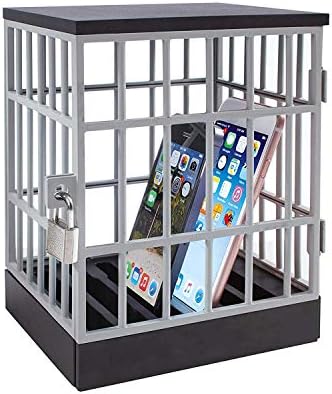Dreamore Mobile Phone Jail Cell, Cell Lock Up Phone Cage, Jail Cell Mobile Phone Lock-Up, Plastic Lockable Jail for Mobile Phones- Fun Novelty Gift