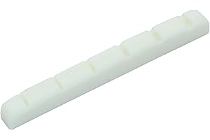 Hordion 42mm Guitar Bone Nut, 6 String Electric Guitar Nut Flat Bottom Pre-Slotted for Strat Tele Guitar (42 X 3.5 X 4.5/3.5mm 1 pack)