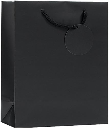 SE Finishing Touch Single Colour Gift Bags (Pack Of 6) (Large) (Black)
