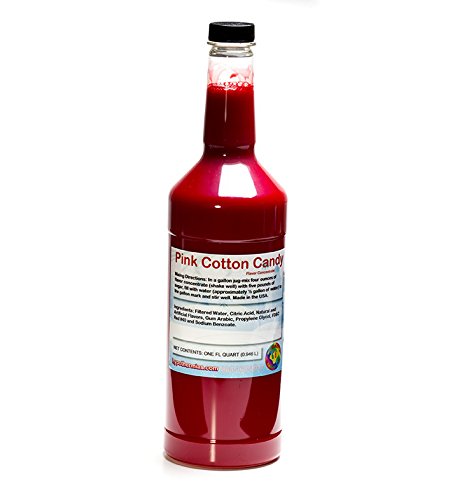 Pink Cotton Candy Shaved Ice and Snow Cone Flavor Concentrate Quart Size (32 Fl Oz)