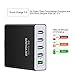 USB Fast Charging Station for Multiple Devices, EKYOUNG 40W 5-Port USB 3.0 Wall Charger for iPhone 6/7/8/X, Samsung Galaxy, iPad Air 2/Mini 3, LG, Nexus (White) (Black)