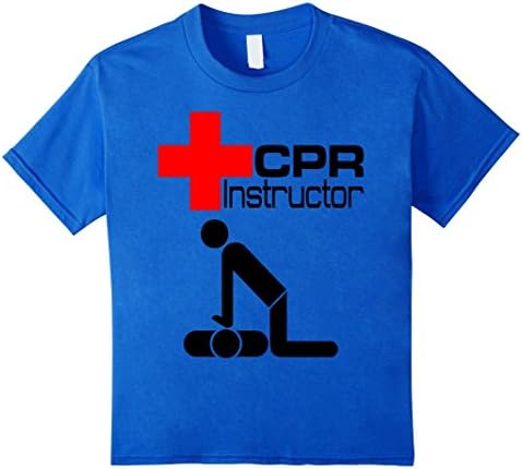 Kids CPR First Aid AED Instructor Teacher Trainer T-Shirt 10 Royal Blue