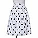 NEARTIME Women's Skirt, White Polka Dot Umbrella Skirt Retro Puff Skirts (XL)